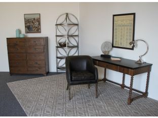 Dark Brown Leather Arm Chair with Nailhead Trim