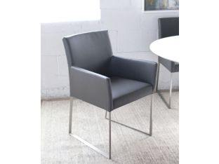 Gray Leatherette Arm Chair