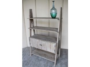 Natural Found Wood Bookcase with Cabinet