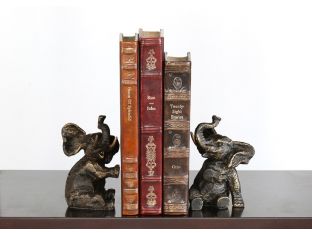 Pair of Bronze Elephant Bookends