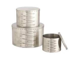 Set of 3 Iron Shaker Style Round Nesting Boxes