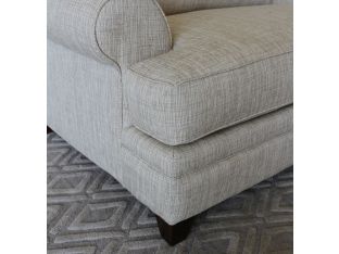 Natural Tweed Rolled Arm Oversized Club Chair
