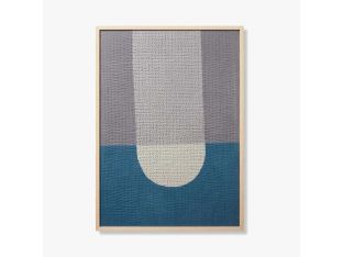 Blue And Grey Textile 1  40W X 58H - Cleared Decor