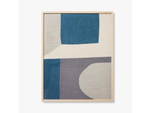 Blue And Grey Textile 2  40W X 58H - Cleared Decor