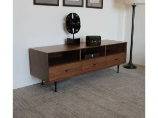 3 Drawer Mid-Century Modern Media Console