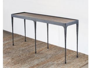 Hammered Iron Console with Reclaimed Pine Top