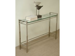 Mitchell Gold Emilio Console Table with Clear Glass Top