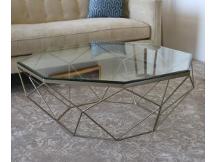 Antique Brass Geometric Coffee Table