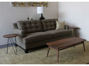 Solo End Table with Walnut Top and Black Metal Base