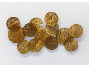 Multiple Brass Discs Wall Sculpture - Cleared Decor