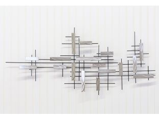 Ground Steel Abstract Grid Wall Sculpture - Cleared Decor