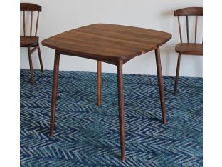 Simple Walnut Square Dining Table with Turned Legs