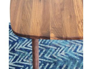 Simple Walnut Square Dining Table with Turned Legs
