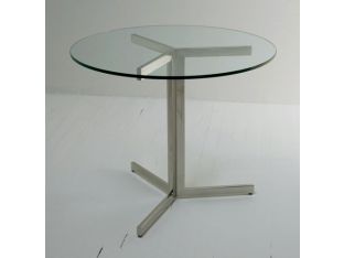 Mitchell Gold Emilio Round Side Table with Clear Glass Top