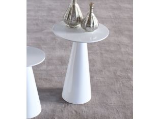 High Gloss White Medium Tower End Table