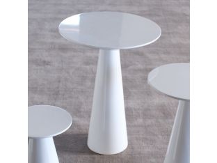 High Gloss White Tall Tower End Table