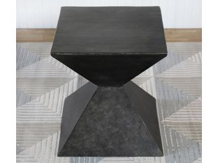 Raw Black Metal End Table