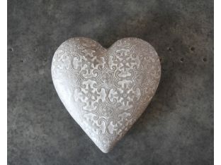 Large Etched Concrete Heart