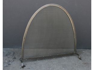 Iron Mesh Riveted Fireplace Screen