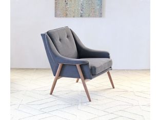 Parry Lounge Chair in Dark Gray with Walnut Legs