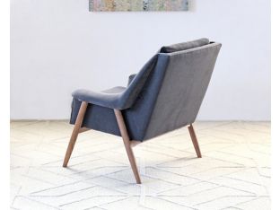 Parry Lounge Chair in Dark Gray with Walnut Legs