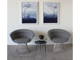 Gray Boucle Lounge Chair