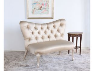Tufted Satin Butterfly Back Settee