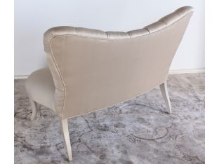 Tufted Satin Butterfly Back Settee