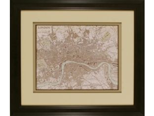 Sepia Map of London 26W x 22H