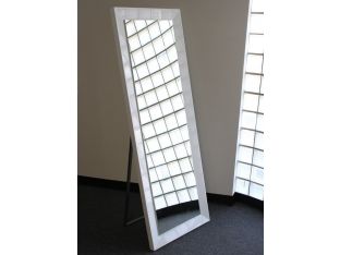 High Gloss White Floor Mirror