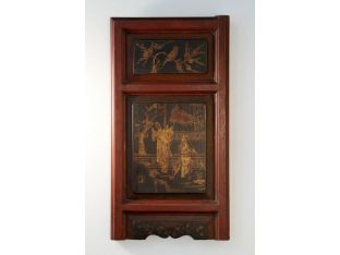 Antique Hand-Painted Chinese Wooden Panel
