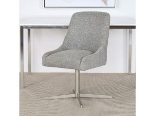 Gray Upholstered Office Chair With Swivel Base