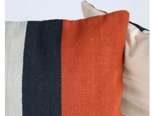 Block Stripe Red Pillow