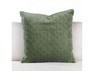 Moss Quilted Velvet Pillow