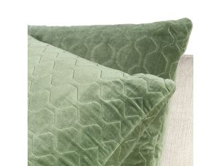 Moss Quilted Velvet Pillow