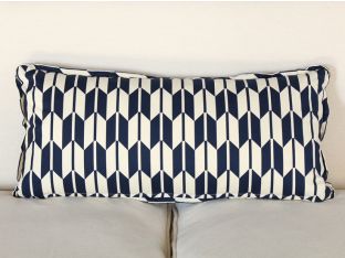 1930's Ikat Feathered Fan Lumbar Pillow