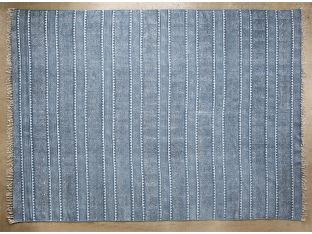 9' x 12' Indigo Block Print Rug