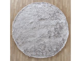 8' Round Grey Platinum Plush Rug