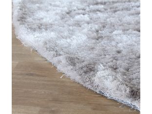 8' Round Grey Platinum Plush Rug