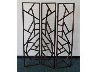 Walnut 3-Panel Spiderweb Screen