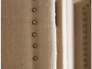 Burlap 3-Panel Screen with Nailhead Trim