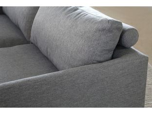 Union Sofa in Charcoal with Brushed Stainless Steel Legs