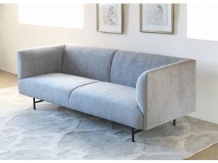 Rockford Sofa in Gray with Powder Black Legs