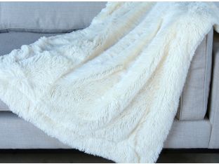 Arctic White Lynx Faux Fur Throw