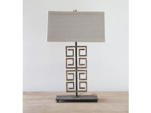 Gold Greek Key Table Lamp