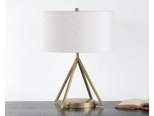 Open Pyramid Table Lamp In Brass Finished Steel
