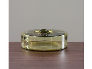 Green Hand Blown Large Glass Cylinder Vase - Cleared Décor