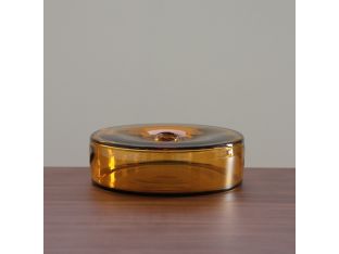 Amber Hand Blown Large Glass Cylinder Vase - Cleared Décor